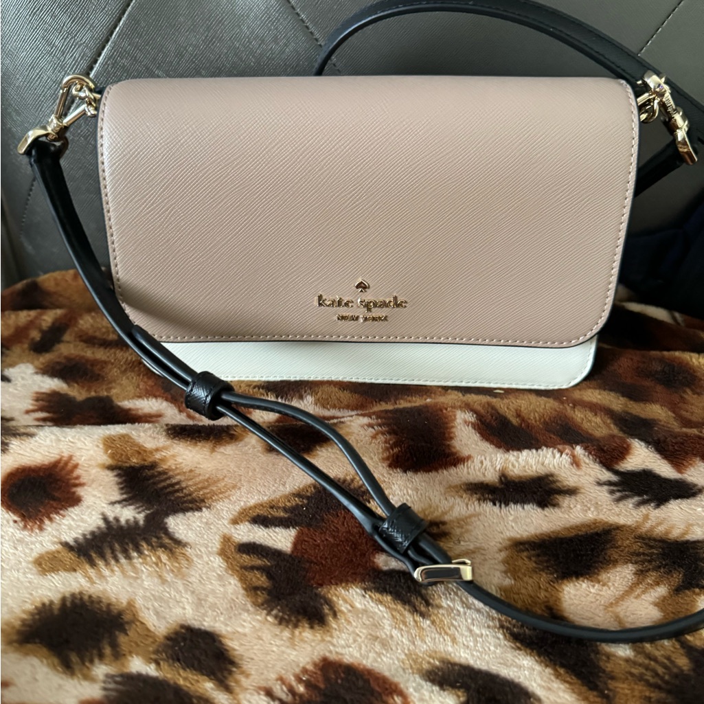 New Kate Spade Madison Small Flap Crossbody Leather Toasted Hazelnut Multi